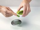 Compact Can Opener Easy Twist Release Portable Space-Saving Manual Stainless Steel Blade Kitchen Gadget Tool - green