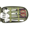 Camp Kitchen Cooking Utensil Set Travel Organizer Grill Accessories  - Green - 8 Pcs