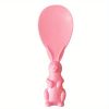 1pc Cute Rabbit Non-Stick Rice Scoop; Bunny Shape Standable Rice Scooper; Household Rice Cooker Rice Spoon; Cartoon Rice Spoon - Pink