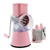 1pc; Rotary Cheese Grater; Kitchen Mandoline Vegetable Slicer With 3 Interchangeable Blades - Green