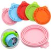 1pc 3 In 1 Reusable Food Storage Keep Fresh Tin Cover Cans Cap Pet Can Box Cover Silicone Can Lid Hot Kitchen Supply Mould Proof Hot - Pink